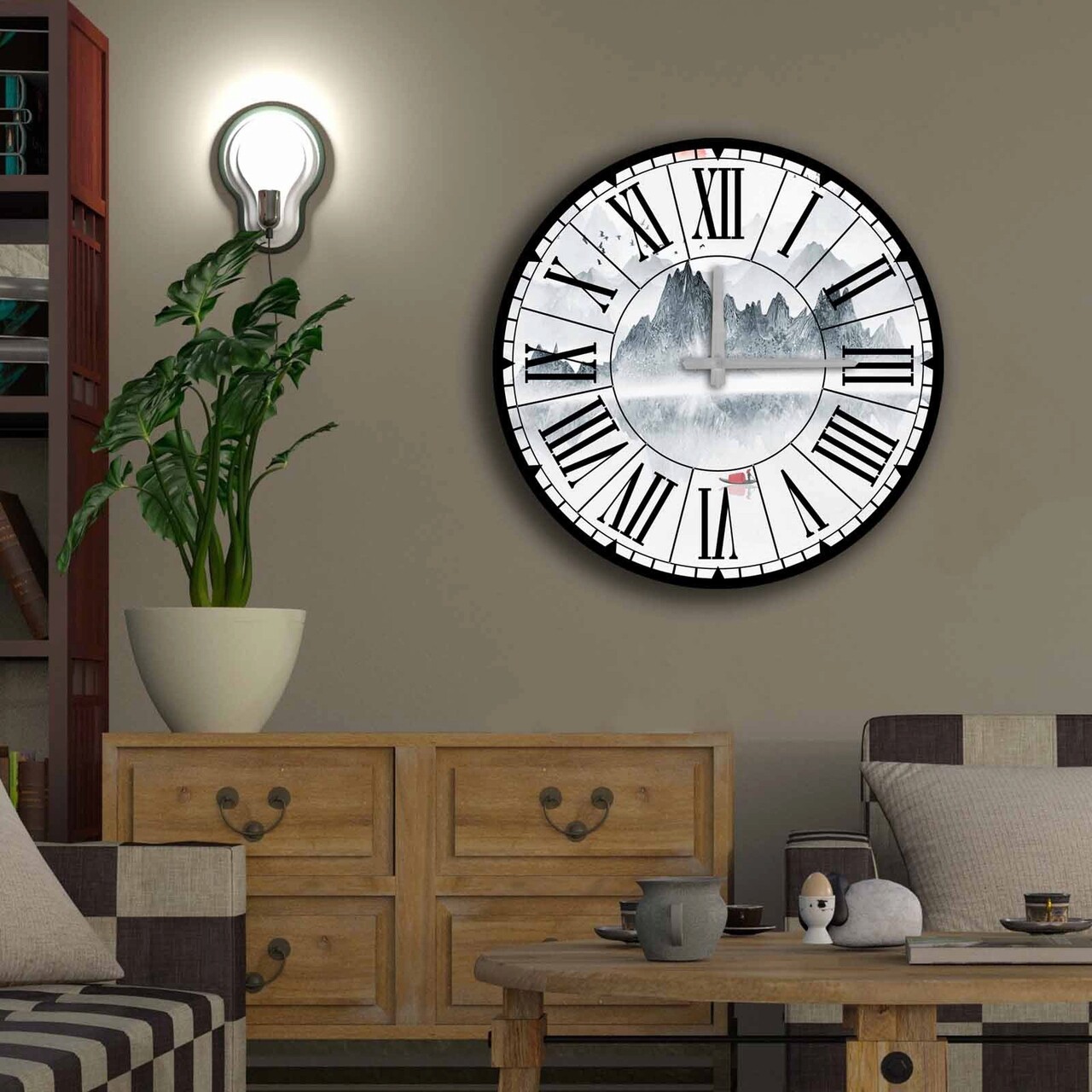 Ceas de perete, 5050MS-068, ø50 cm, Multicolor - imagine 3